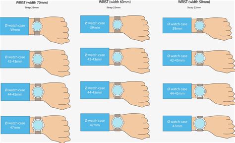 slender wrist watch size chart